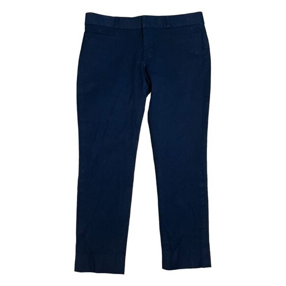 Banana Republic Sloan Skinny Pants Navy Blue Stretch Knit Crop Low-Rise 2 Petite - Picture 4 of 9